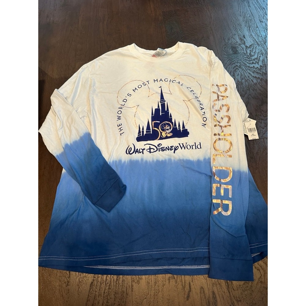 Nwt RARE Disney Parks WDW 50th Anniversary Passholder‎ Long Sleeve T-Shirt #31